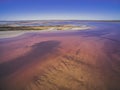 Shallow salt water patches of Lake Tyrrell. Royalty Free Stock Photo