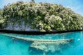 Shallow Shipwreck in the Republic of Palau Royalty Free Stock Photo