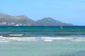 Shallow and turquoise waters of the bay of Alcudia