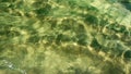 Shallow water caustics and beach sand background texture.