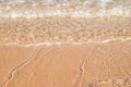 Shallow water on the shore as gentle waves break over warm yellow sand at the beach Royalty Free Stock Photo