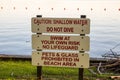 Shallow water warning signs