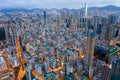 Top view of Hong Kong city at night Royalty Free Stock Photo