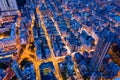 Top view of Hong Kong city at night Royalty Free Stock Photo