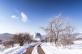 Shamakhi Astrological Observatory in winter time Royalty Free Stock Photo