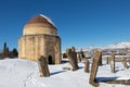 Ancient muslim graveyard. Ancient historical mausoleums complex of the 16th century. Shamakhi, Azerbaijan.