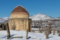 Ancient muslim graveyard. Ancient historical mausoleums complex of the 16th century. Shamakhi, Azerbaijan.