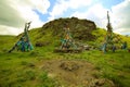 Shaman Adak Tree, prayer's flag Royalty Free Stock Photo