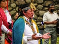 Shaman conducts spiritual indigenous ceremony