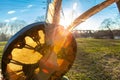 Shaman holds sacred objects outdoors Royalty Free Stock Photo