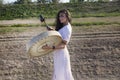 Shaman woman drumming