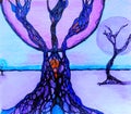 Shamanic magic tree in fantastic space