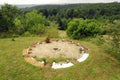 Shamanism circle on a meadow