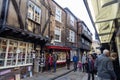 The Shambles medieval shopping street in York.