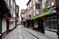 The Shambles, one of the best-preserved medieval shopping streets in Europe. York, UK. May 25, 2023.