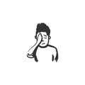 Shame feeling icon. Outline sketch drawing Royalty Free Stock Photo