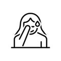 Black line icon for Shame, shyness and facepalm