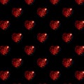 Shameless pattern of 3D hearts. Beautiful heart made of fractal abstract patterns and interweaving of lines on a black background Royalty Free Stock Photo