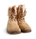 Shammy fur boots Royalty Free Stock Photo