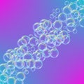 Shampo foam, colorful soap bubbles background