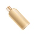 Shampoo bottle in beige color without label isolated on white