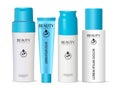 Shampoo bottle deodorant can, tube. Cosmetic set Royalty Free Stock Photo