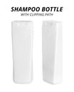 Shampoo bottle isolated on white background. Blank plastic packaging for design.  Clipping path Royalty Free Stock Photo