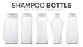 Shampoo Bottle Mock Up Vector. Template Plastic Bottle. Product For Clean Body. Illustration