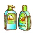 Shampoo Bottles For Cat And Dog Monochrome Vector