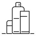 Shampoo bottles icon, outline style Royalty Free Stock Photo