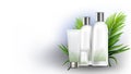 Shampoo Different Packages And Tree Branch Vector