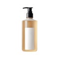 Shampoo dispenser bottle with blank white label isolated