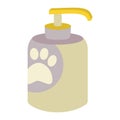 Shampoo with a dispenser and paws for animals, cats, dogs, animal care