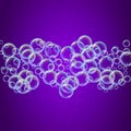 Shampoo foam, colorful soap bubbles background