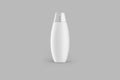 Shampoo, Gel Or Lotion White Plastic Bottle With Lid On grey Background Isolated. Royalty Free Stock Photo