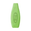 Shampoo or shower gel in green plastic bottle with lid vector hair and body hygiene beauty care