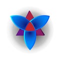 Shamrock blue on a red triangle abstract shape vector