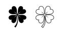 Shamrock clipart four leaf clover vector illustration Vector Royalty Free Stock Photo
