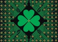 shamrock clover elements computer holiday four-leaf hi-tech clover with circuit board. St. Patrick\'s day symbol. Vector