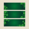 Shamrock Clover Gradient Green Horizontal Banner