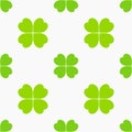 Shamrock clover leaves lucky seamless pattern