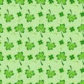 Shamrock clover seamless pattern. Natural green background for St. Patrick\'s Day. Traditional shamrock and clover print Royalty Free Stock Photo