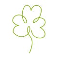 Cute cartoon thin line shamrock.