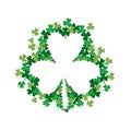 Shamrock frame made of bright green small shamrocks leaf vector