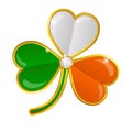 Shamrock glossy badge on white background Royalty Free Stock Photo