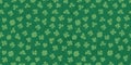 Shamrock or green clover leaves pattern background flat design vector illustration. Royalty Free Stock Photo