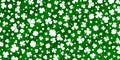 Shamrock or green clover leaves pattern background flat design vector illustration. Royalty Free Stock Photo