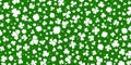 Shamrock or green clover leaves pattern background flat design vector illustration. Royalty Free Stock Photo