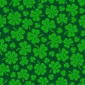 Shamrock green pattern, St. Patrick's Day background. Shamrock and lucky clover seamless pattern, Vector Royalty Free Stock Photo