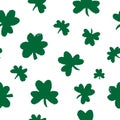 Shamrock grungeseamless pattern for decoration design. Luck icon, leaf clover Irish symbol design. Royalty Free Stock Photo